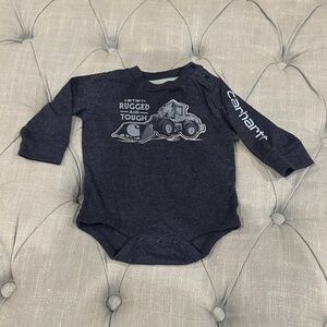 Carhartt Navy Baby Bodysuit with Construction Graphic